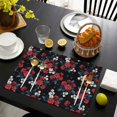 thumbnail image 3 of Pioneer Flower Floral Print Pattern Summer Placemats Table Placemats Set Of 6-Linen Kitchen Washable Placemats Table Mats 12x18 Inch Non-Slip Heat Resistant, 3 of 5