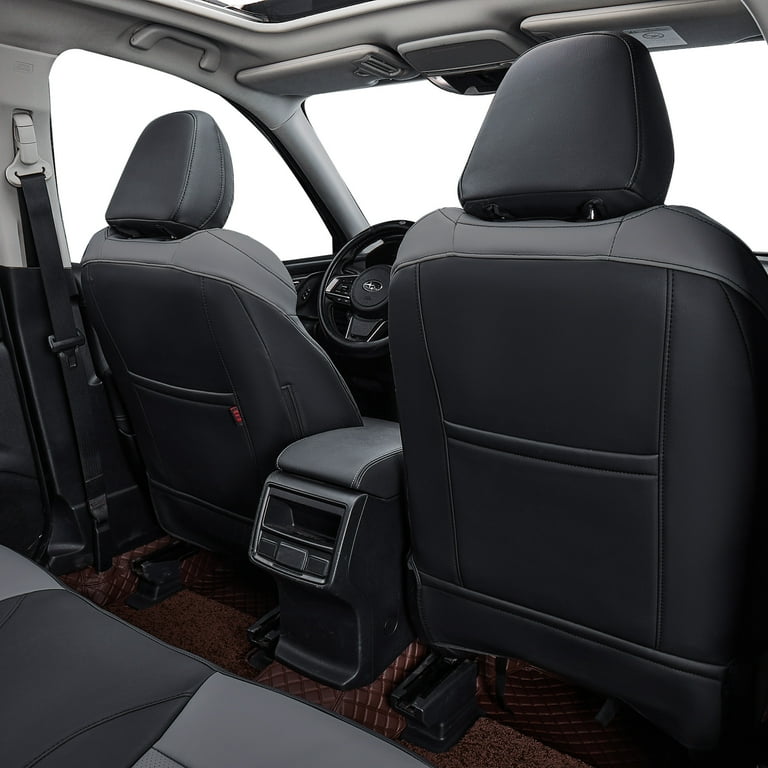 Coverdream Custom Fit Forester Car Seat Covers for Subaru Forester 2019 2020 2021 2022 2023 Breathable Leather Auto Seat Covers Full Set Black Gray Walmart