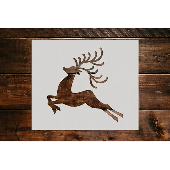 Leaping Reindeer Stencil - Art and Wall Stencil (5"x6")