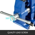 thumbnail image 6 of VEVOR 4" Heavy Duty Bench Vise , Double Swivel Rotating Vise Head/Body Rotates 360° ,Pipe Vise Bench Vices 15Kn Clamping Force, for Clamping Fixing Equipment Home or Industrial Use, 6 of 9