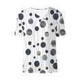 thumbnail image 4 of Uootdi Blouses for Women Short Sleeve Asymmetrical V Neck Floral Print Tops Office Leisure Style Lightweight Comfortable Loose Fit Tees Gift, 4 of 5