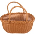 thumbnail image 2 of MLINS 2pcs Imitation Rattan Basket Double Handles Basket Picnic Basket Sundries Basket, 2 of 8