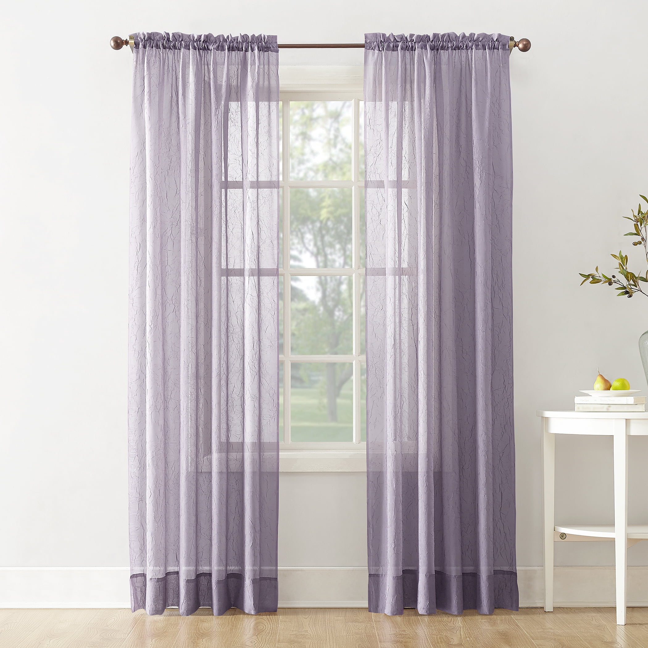No. 918 Jillian Crushed Voile Sheer Rod Pocket Curtain Panel Walmart
