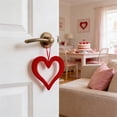 thumbnail image 2 of Valentine's Day Red Velvet Heart Wreath 14.5cm, Romantic Hanging Heart Decor for Wall Door Window, Wedding Anniversary Party Home Ornament & Gift, 2 of 7