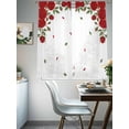 thumbnail image 4 of Red Roses Valentine's Day Sheer Curtains 72 Inch Length 2 Panels Set, Romantic Spring Floral Voile Window Treatment Rod Pocket Curtains Sheers Drapes for Bedroom/Living Room/Kitchen 52"x72"x2, 4 of 7