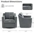 thumbnail image 2 of UIXE Swivel Accent Chair, Modern Round Barrel Arm Chair for Living Room, Bedroom, Comfy Club Reading Chairs for Adults, Chenille Gray, 2 of 8