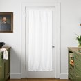 thumbnail image 5 of ZOPZO Blackout Door Curtain for Glass Doors, 1 Panel, White, 36W x 40L Inch, Thermal Insulated Privacy with Dual Rod Pockets & Adjustable Tieback, 5 of 7