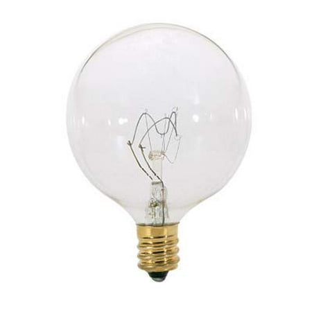 

A3923 40 watt G16 1/2 Incandescent Clear 2500 Average Rated Hours 360 lumens Candelabra Base 130 Volts Light Bulb (Pack of 6)