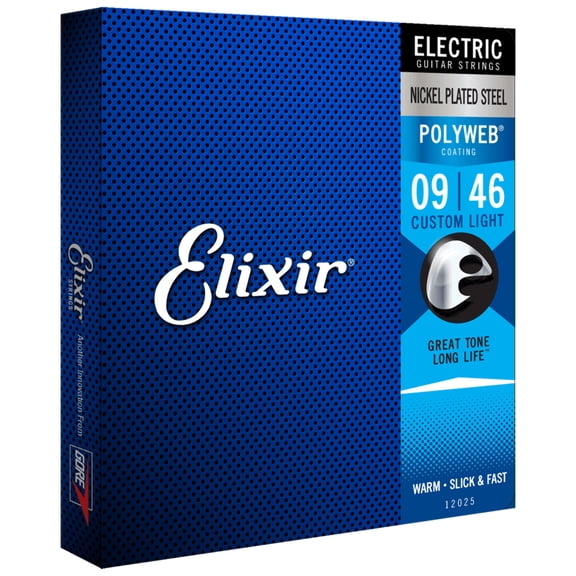 Elixir Electric Guitar Strings, POLYWEB, Custom Light (.009-.046)