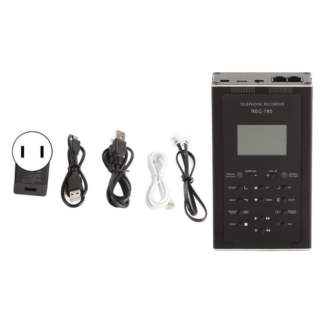 Grabador de llamadas de teléfono fijo Jadeshay Grabador automática 32 GB Negro