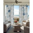 thumbnail image 4 of Blackout Curtains for Bedroom, Navy Blue Coastal Room Darkening Window Drapes for Living Room, Nautical Summer Beach Coral Sea Turtle Thermal Insulated Grommet Curtains, 52x45 inch, 2 Panels, 4 of 9