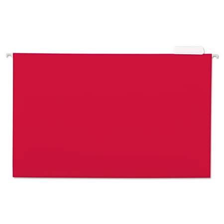 Universal Hanging File Folders, 1/5 Tab, 11 Point Stock, Legal, Red, 25/Box -UNV14218