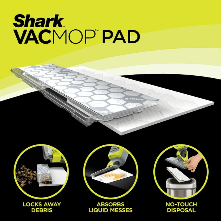 SHARK VM190 VACMOP Cordless Multi Surface Hard Floor Tile Wood Lightweight  Floor Cleaner Vacuum Mop with (1) Disposable Pad, No Cleaning Solution