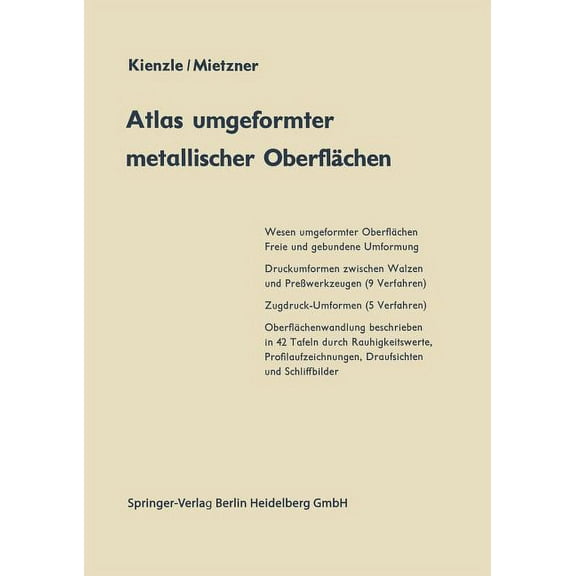 Atlas Umgeformter Metallischer OberflÃ¤chen, (Paperback)