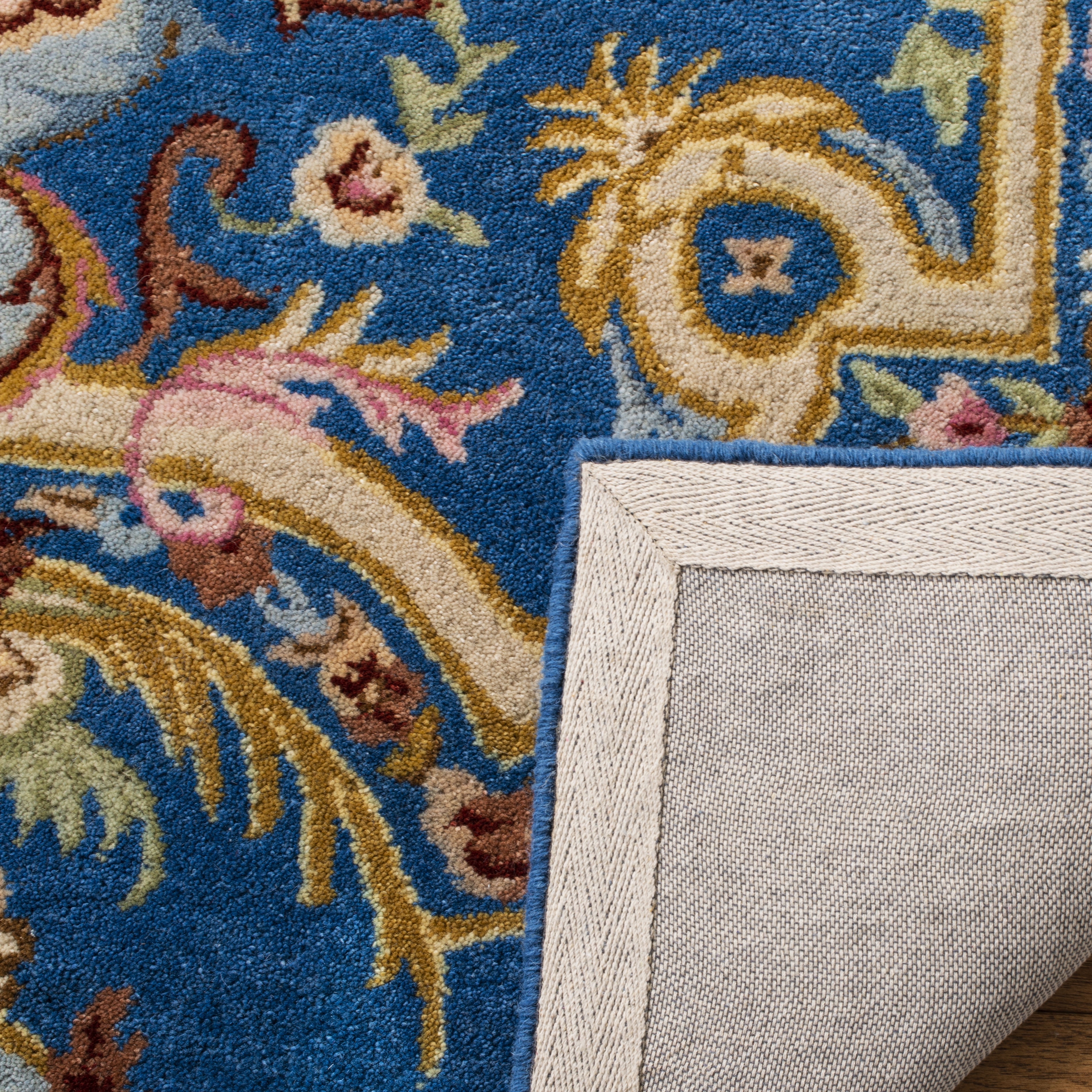 SAFAVIEH Savonnerie SAV120M Handmade Blue / Ivory Rug