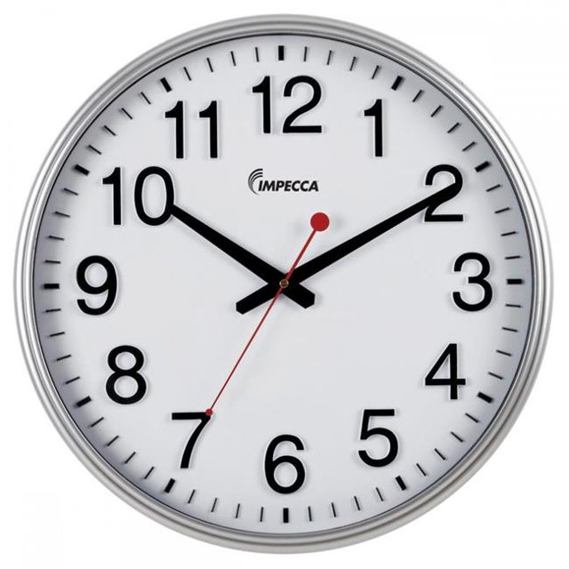Impecca WCW-185S 18 in. Wall Clock - Silver Frame