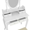 thumbnail image 6 of SamyoHome Vanity Table Set, Makeup Dressing Table with Mirror, Vanity Desk with Cushioned Stool 4 Drawers, White, 6 of 17
