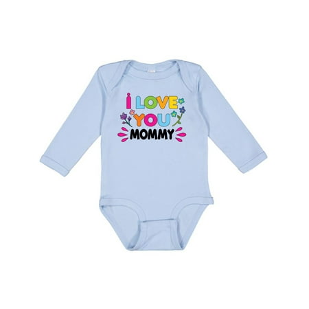 

Inktastic I Love You Mommy with Flowers Gift Baby Girl Long Sleeve Bodysuit