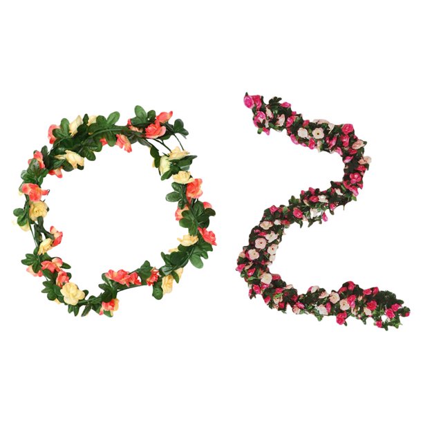 2 unids simulación rosa vides decorativo artificial rosa planta vides adornos