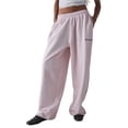 thumbnail image 2 of Women'S Drawstring Sweatpants Low Rise Baggy Wide Leg Pants with Pockets Pink L, 2 of 9