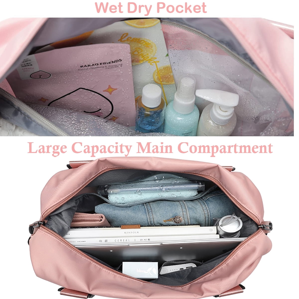 MecTo Travel Duffle Bag Waterproof Weekender School Bag Carry on Tote Bags Overnight Gym Hospital Bag