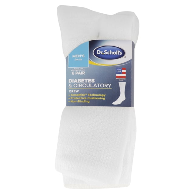 Calcetines Dr. Scholl's para diabetes y circulación para hombre (paquete de 6)