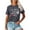 Gray, variant on ICHUANYI Women's Casual Round-Neck Printed T-Shirt Loose Short Sleeve Tops Blouse