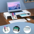 Jelly Comb Foldable Computer Monitor Stand Riser, Computer Stand with Storage Drawer, Phone