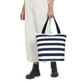 thumbnail image 5 of Kll Tote Bag For Women Navy Blue And White Stripes Print Shopping Grocery Reusable Bags For Office School Shopping Travel, 5 of 7