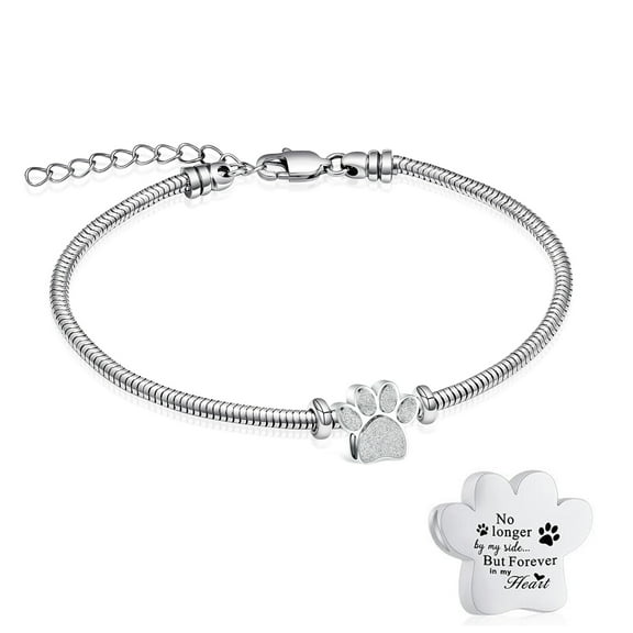 Paw Print Pet Cremation Jewelry Urn Bracelet for Ashes for Women Men of Loved Ones Cat / Dog Paw Keepsake Memorial Rope Ashes Bracelet