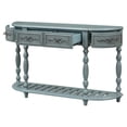 thumbnail image 5 of Retro Curved Console Table, 52" Wood Half Moon Console Table Sofa Table with 4 Drawers and 1 Bottom Shelf for Living Room, Entryway, Hallway, Blue, 5 of 9