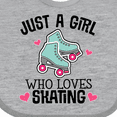 thumbnail image 4 of Inktastic Just a Girl Who Loves Skating Girls Baby Bib, 4 of 4
