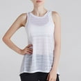 thumbnail image 5 of Felirenzacia Women Tank Top, Sexy Mesh Sheer Long Flowy Loose Lightweight Yoga Jogging Tank,White,S, 5 of 7
