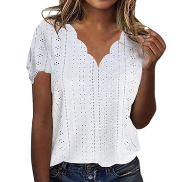 Ketyyh-chn99 Tshirts Women Fashion Loose Blouse Short Sleeve Slim Fit Crop Top Summer Basic Tees Purple,S