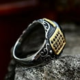 thumbnail image 3 of PAMTIER Men's Stainless Steel Vintage Domineering Oval Cut Black Synthetic Turquoise Gemstone Special Flower Pattern Inlay Biker Ring Silver Size 8, 3 of 5