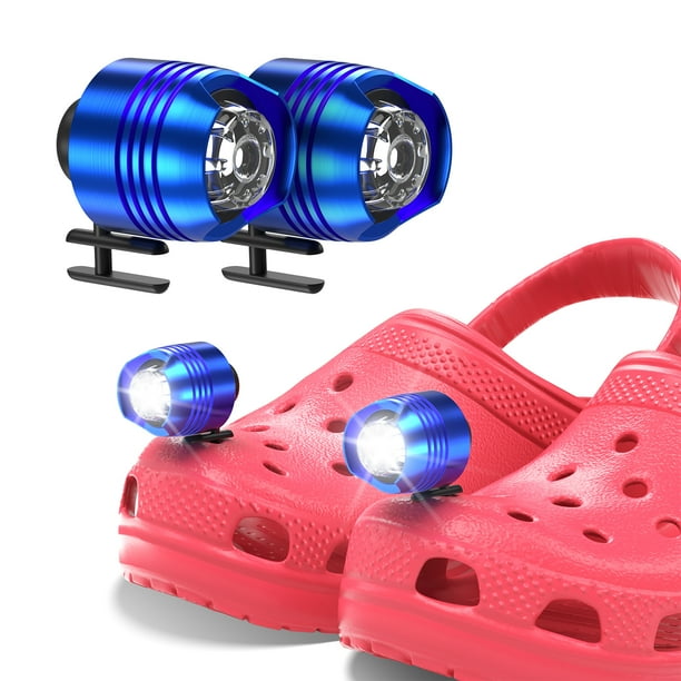 PEATOP 2X Headlights for Croc Shoe Decoration Accessories for Running