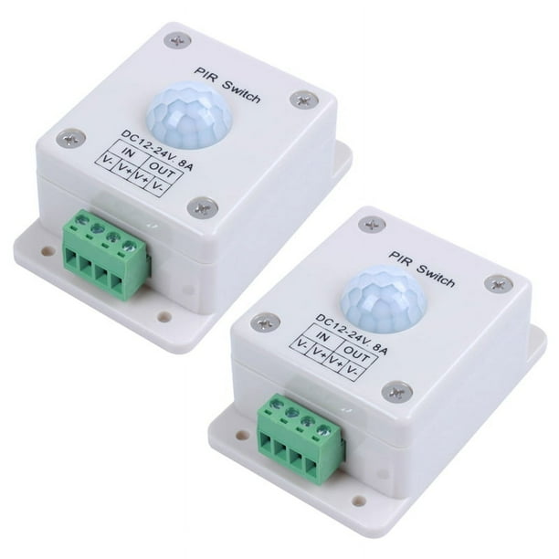 2X Iluminación LED Sensor Activado Por Movimiento Interruptor Control de Luz Pasiva de 12 Voltios CC