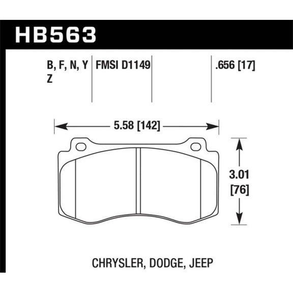 Hawk 2005-2014 Chrysler 300 C SRT8 6.1 HPS 5.0 Front Brake Pads