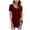 Wine, variant on Patlollav Women Summer Tops Solid Pleated Round-Neck Blouses T-Shirt