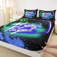 thumbnail image 3 of Homewish Modern Video Game Full Size Sheets,Kids Gamepad Controller Bed Sheets,Blue Sequin Print Sheet Sets For Boy,Microfiber Room Decor,4 Pieces, 3 of 7