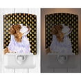 thumbnail image 2 of Caroline's Treasures LH9059CNL Australian Shepherd Candy Corn Halloween Portrait Ceramic Night Light, 6x4x3", multicolor, 2 of 2