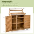 thumbnail image 3 of Costway Outdoor Potting Bench with Galvanized Metal Countertop 3 Hanging Hooks Natural, 3 of 10