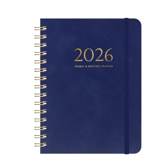 2025-2026 Schedule Planner with Date Notes, Premium Faux Leather Cover, Coil Bound for Flat Layout, Thick Quality Paper, Versatile for Daily Planning and Journaling