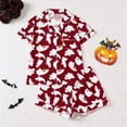 thumbnail image 2 of Tisuna Halloween Womens Pajamas Set Pumpkin Ghost Print Short Sleeve Button Down Tops And Shorts Sleepwear Pjs Sets Cute 2 Pieces Housewear S-XXL, 2 of 9