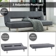 thumbnail image 3 of Home Imports Emporium Astrid Futon Sofa Bed Faux Leather Convertible Folding Sofa Grey, 3 of 14