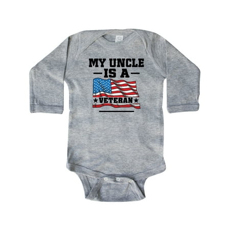 

Inktastic Uncle Military Veteran Gift Baby Boy or Baby Girl Long Sleeve Bodysuit