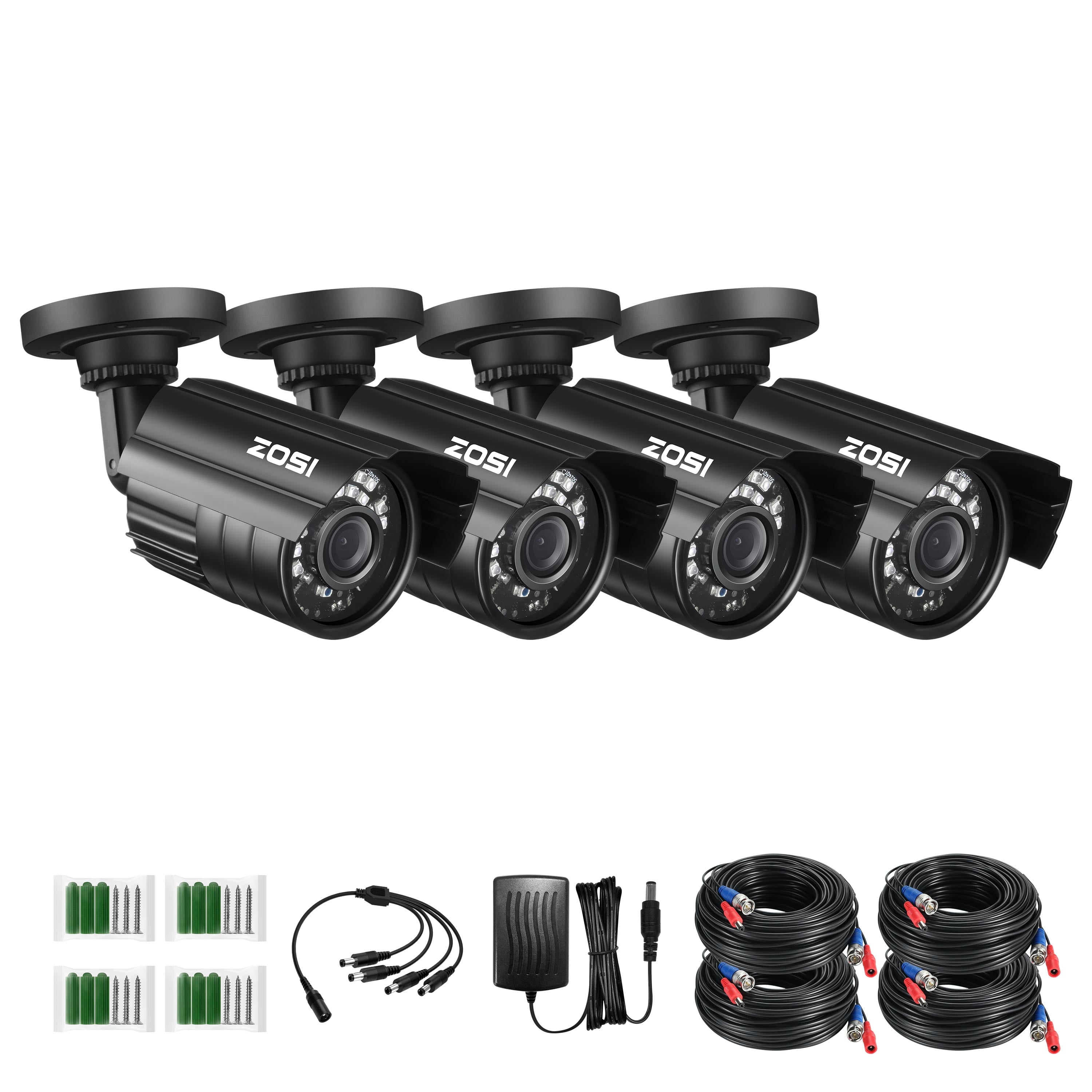 ZOSI 4Pack 1920TVL 1080P Security Camera 3.6mm Lens 24 IRLEDs 2.0MP