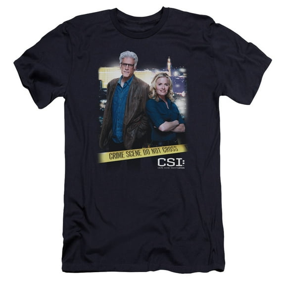 Csi Do Not Cross Premium Canvas Adult Slim Fit 30/1 T-Shirt Navy