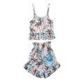 thumbnail image 1 of xiaxaixu Infant Girls Set Button Down Variegated Top + High Waist Shorts, 1 of 8