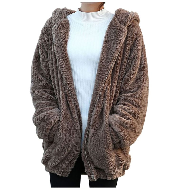 fluffy zip up sweater
